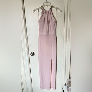 Light pink halter bodycon dress